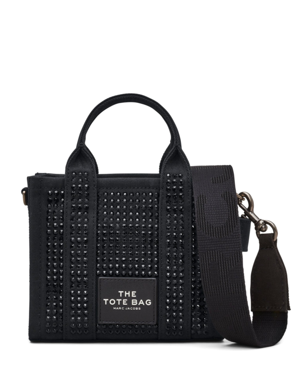 The Crystal Canvas Crossbody Tote Bag - black