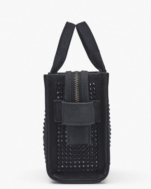 The Crystal Canvas Crossbody Tote Bag - black