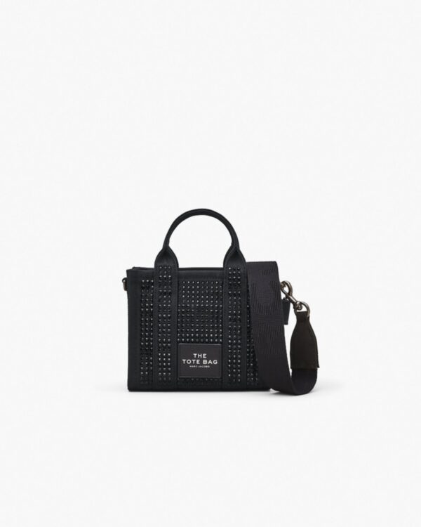 The Crystal Canvas Crossbody Tote Bag - black