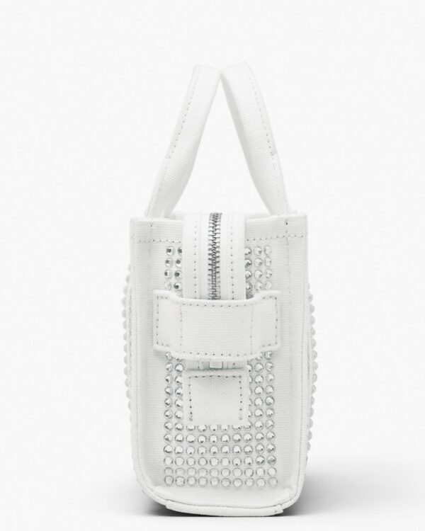 the crystal canvas crossbody tote bag- white