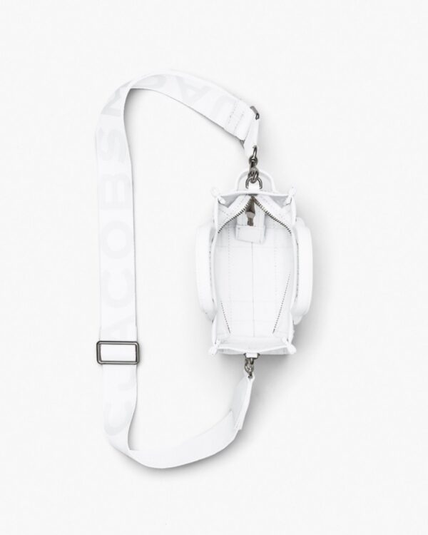 the crystal canvas crossbody tote bag- white