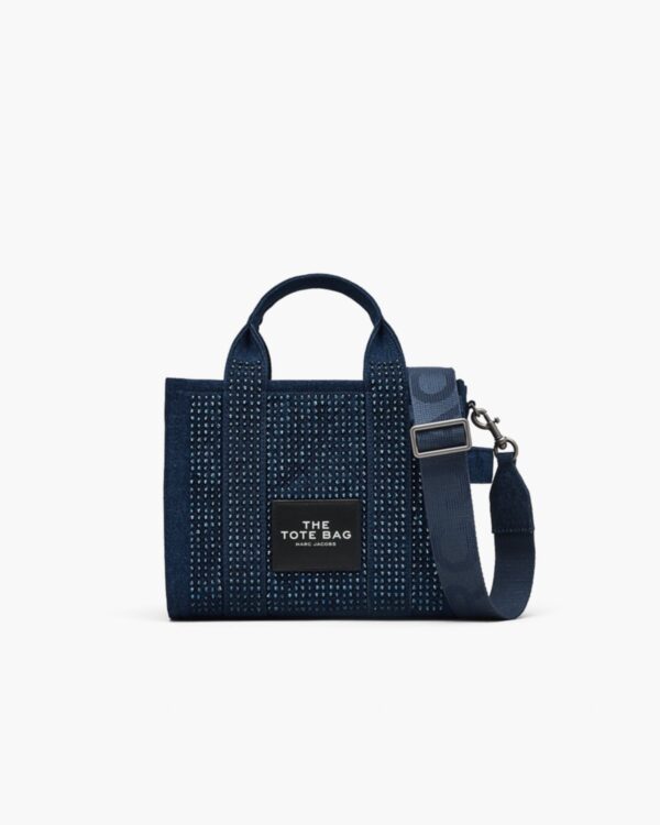 crystal denim small tote bag